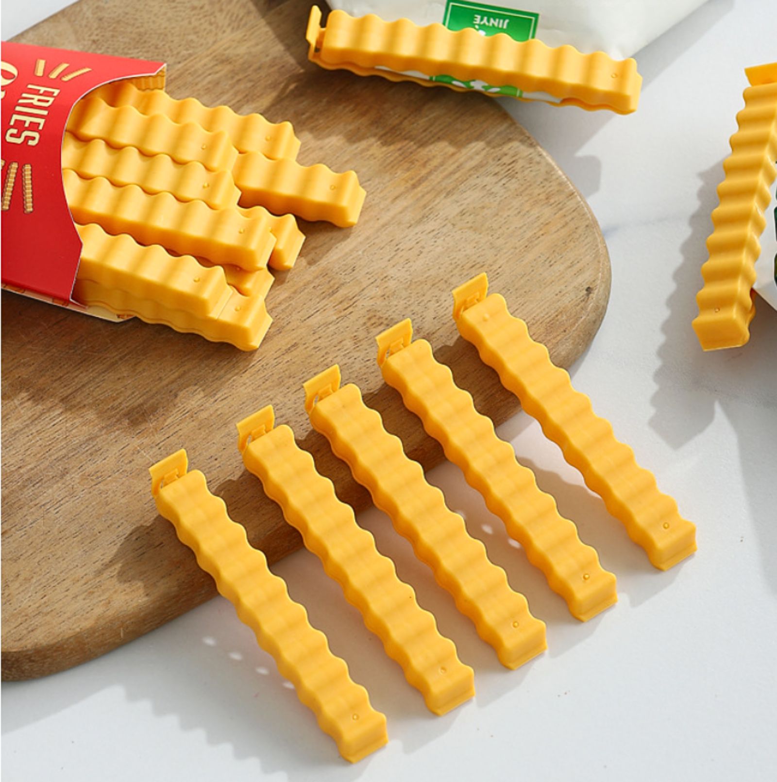 French Fries Shaped Bag Sealing Clips 12PCS , French Fries Fridge Magnetic Decoration