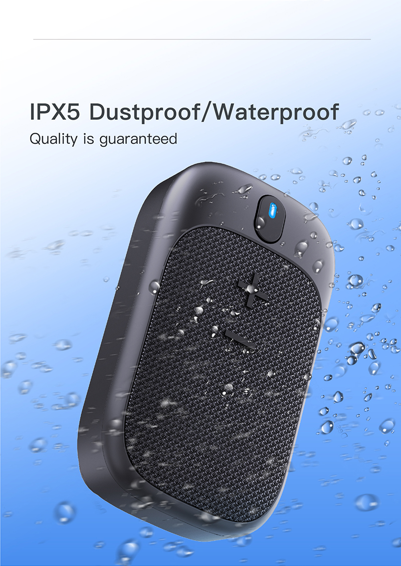 Waterproof and dustproof IPX5 portable sports wearable bluetooth speaker with magnetic clip