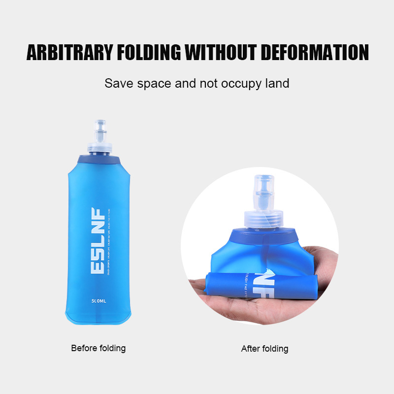 Hot Selling 250ml 500ml Soft Flask Collapsible Water Bottle for Running and Bicycle TPU Free Customized Samples