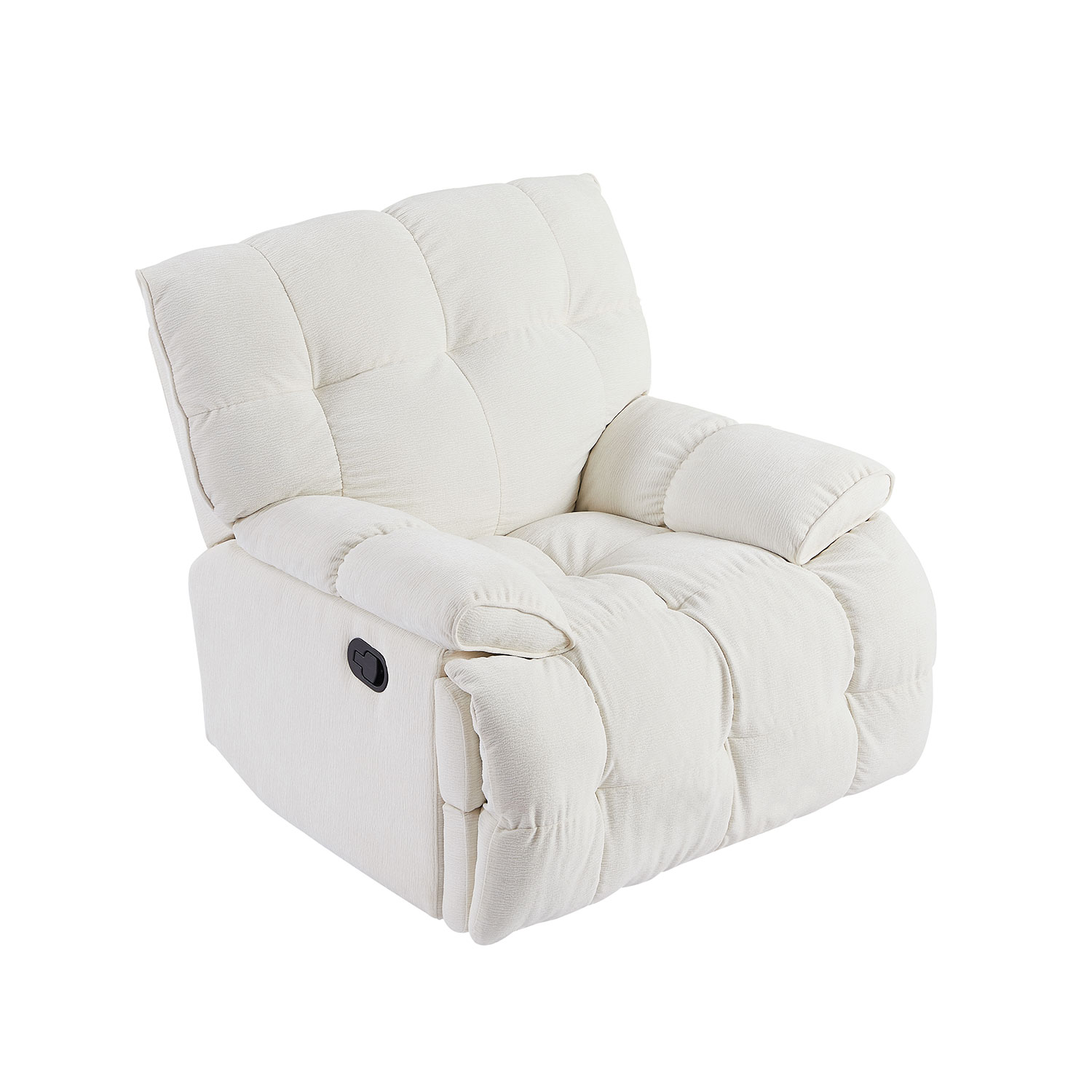 360 Degree Swivel Fabric Single Sofa Heavy Duty Reclining Chair for Living Room, Cream 