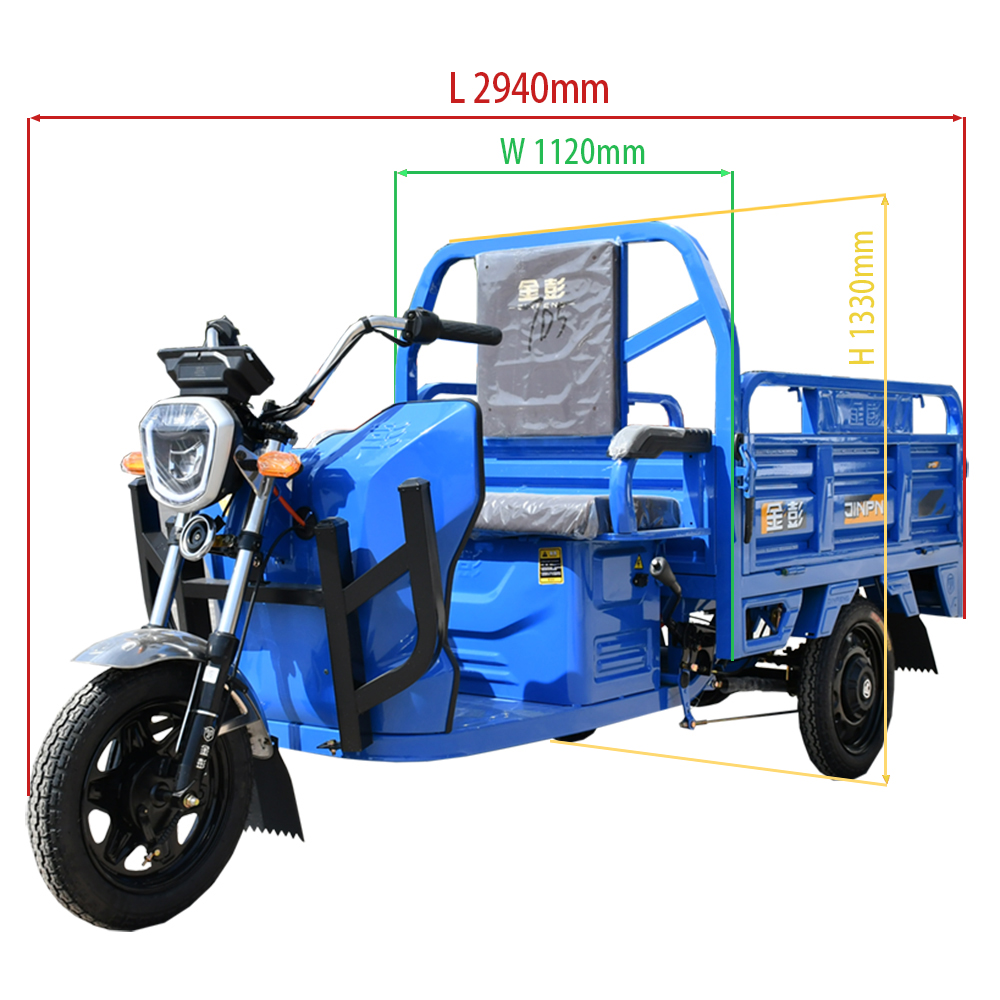 Electric Tricycles for Adult Transportation Pulling Goods, Multifunctional 3 Wheeled Elderly Household Vehicles, Tipping Bucket Electric Tricycle with Loading Car Hopper 